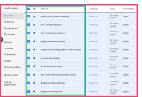 Google Ads Keywords