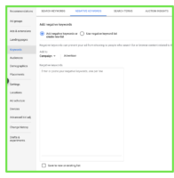 Google Ads Negative keywords 
