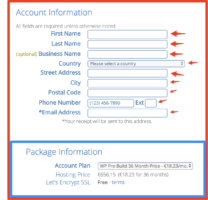 Creating account on BlueHost