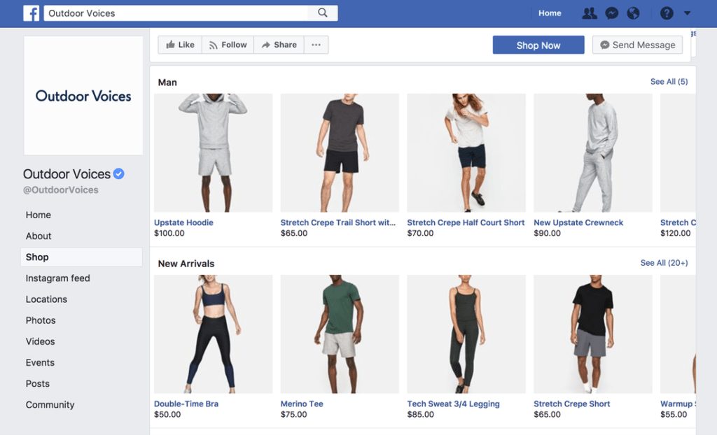 Use Facebook as an online shop window