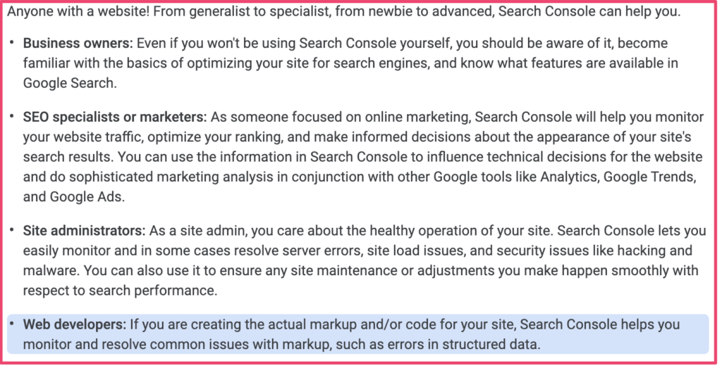 Who should use Search Console