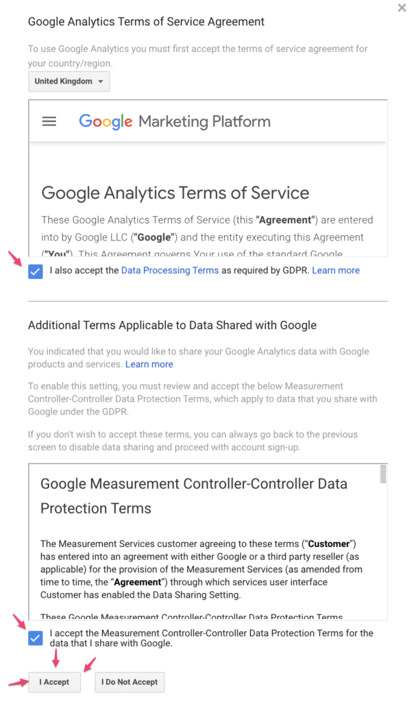 Agreement and user terms analytics