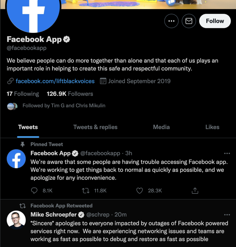 Facebook Down for hours 04.10,2021