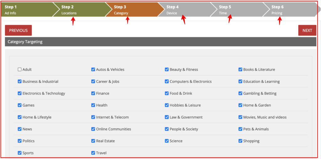 Ad targeting options | AdsTargts Ad Network