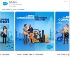 LinkedIn ad formats: Carousel ad by Salesforce