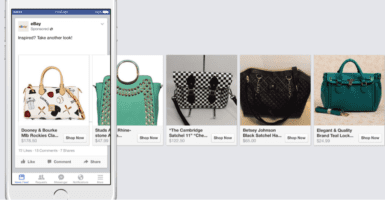 Facebook eCommerce ads Bags