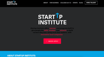 Starup Institute Landing Page Example